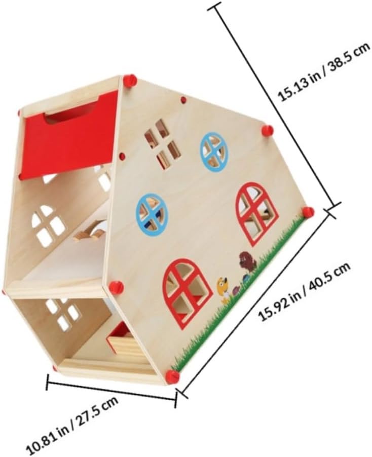 GARVALON Wooden Dollhouse DIY Kit, Educational Miniature Plaything with Simulated Bedroom Model, Interactive Wooden Villa for ’s Role Play and Learning