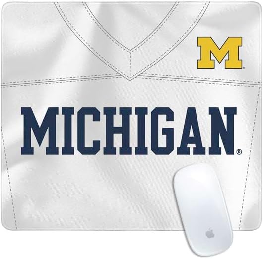 Skinit Large Gaming Mouse Pad - Officially Licensed University of Michigan Blue Jersey Design with Stitched Edges, Waterproof, Non-Slip Rubber Base, Desk Mat for Keyboard & Mouse, 31.5" x 11.8" inches