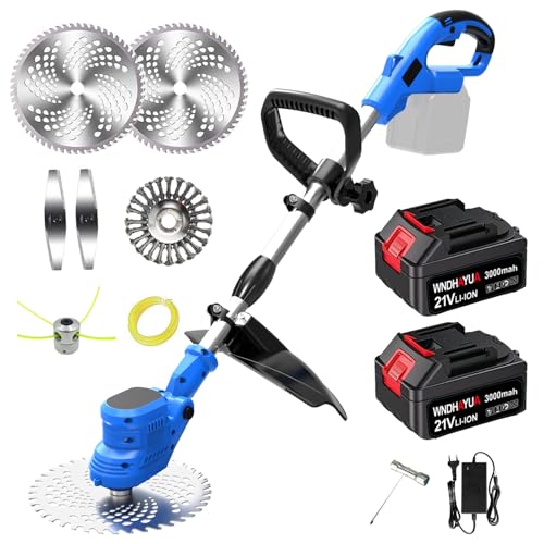 Rasentrimmer mit Akku Freischneider Akku und Unkrautbürste,Motorsense...