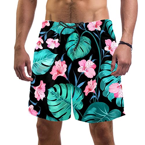 Maillots de bain hommes palmier vert short plage séchage rapide JDEZ