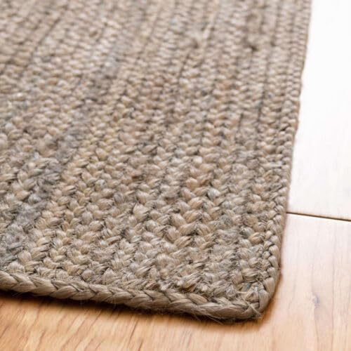 Jute Grey Natural Handmade Braided Farmhouse Decor Rustic Look Modern Carpet 6x9 Ft (9x9 Round)