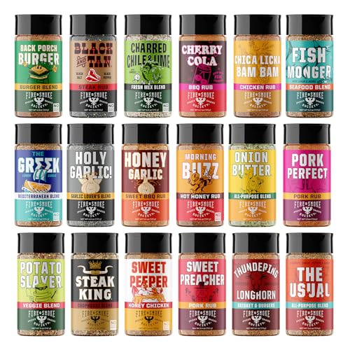 Fire &amp; Smoke Society Motherload (18-Pack) Variety | BBQ Rub Seasoning Set