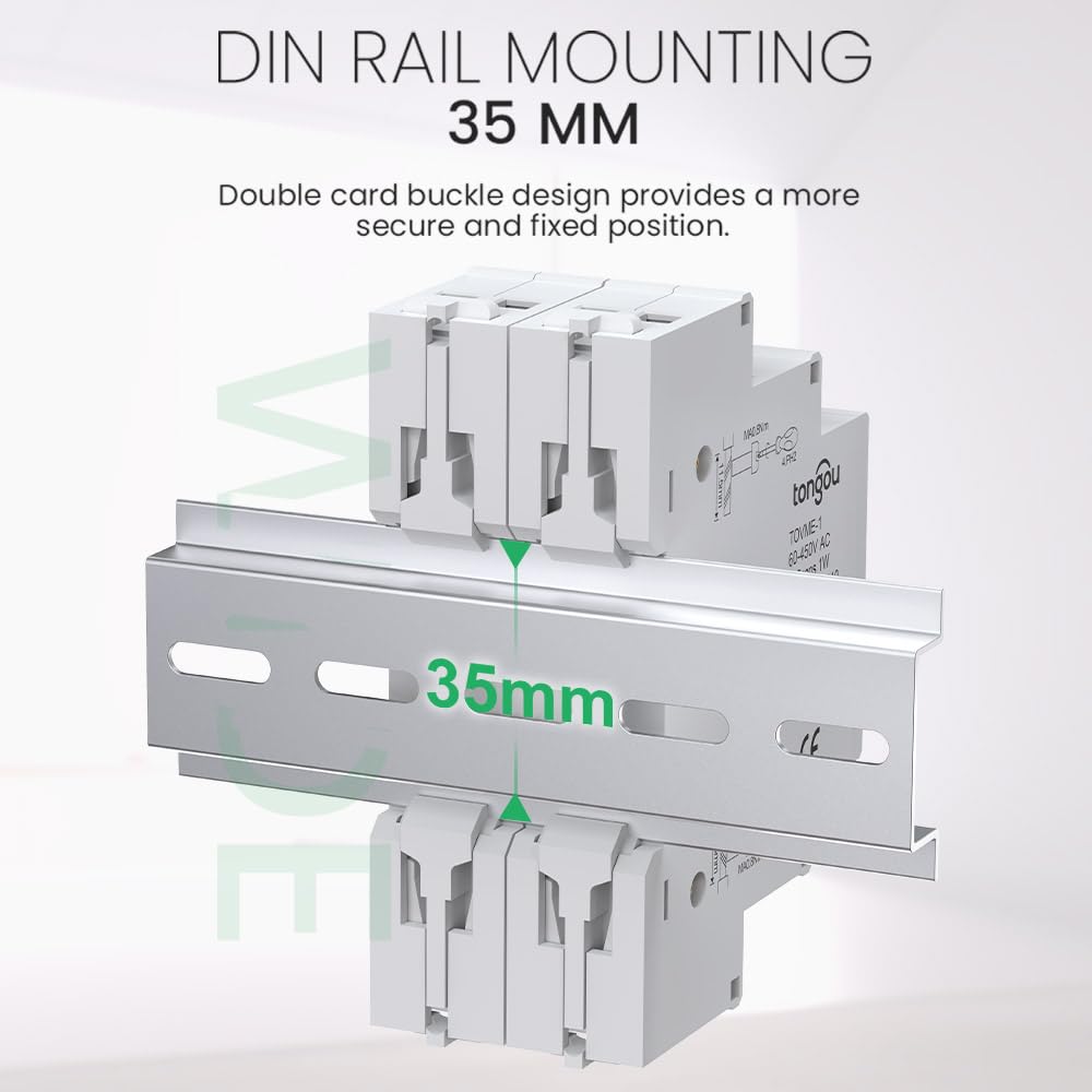 TONGOU - Mini misuratore di tensione modulare DIN Rail Mount trifase con display digitale a LED – Ac 60 – 450 V