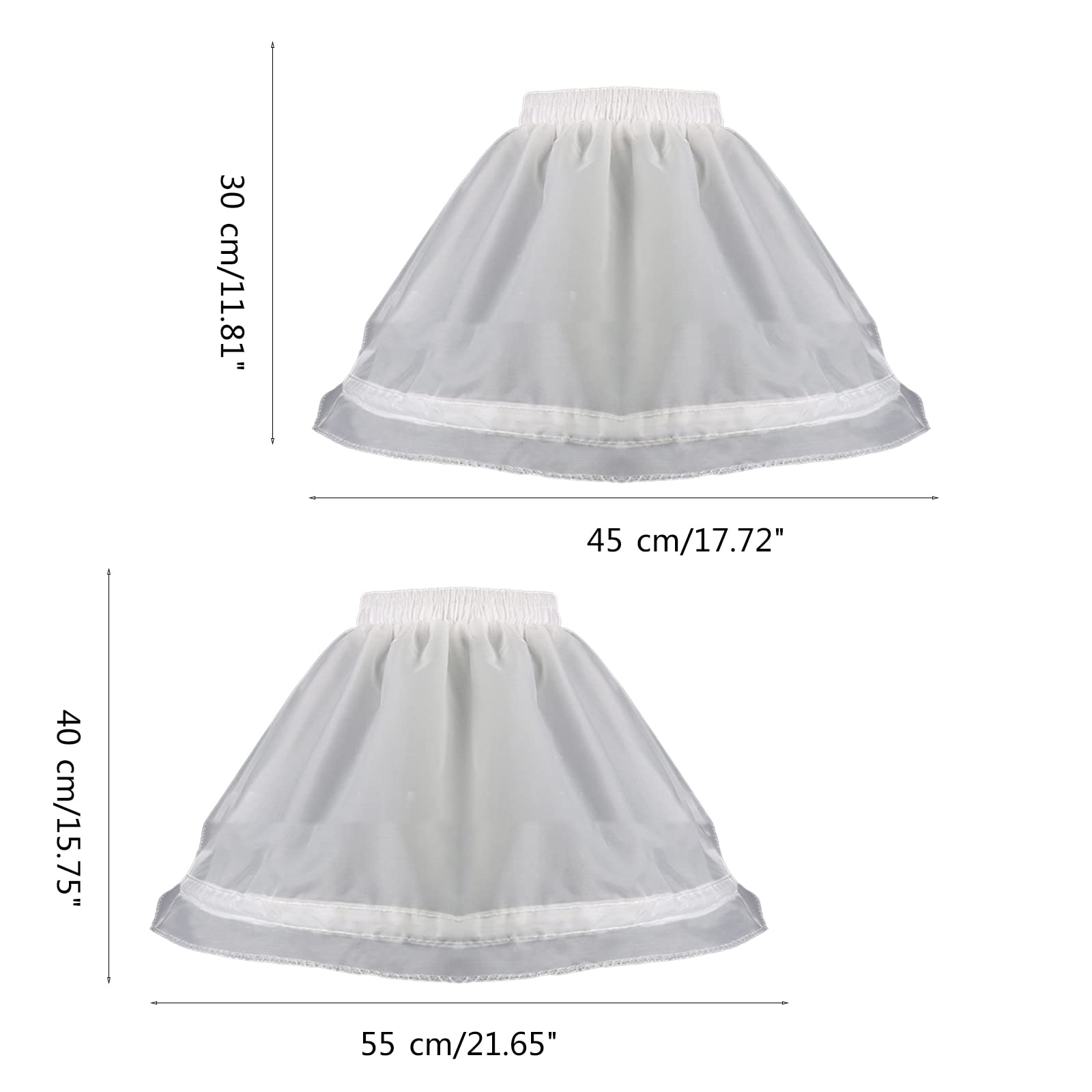 Petticoat Kleines Mädchen Petticoat Unterrock Mädchen Krinoline Unterrock A-Linie Petticoat Kurzer Unterrock für Kleid mit Reifen