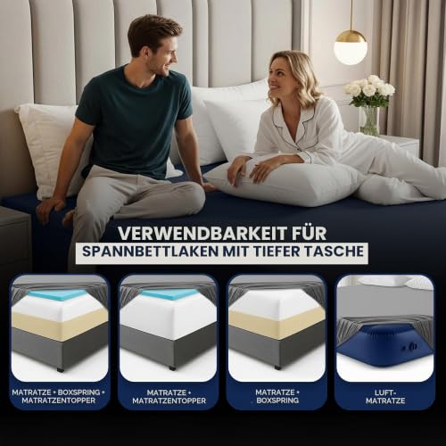 Utopia Bedding Spannbettlaken Queen – Extra Tiefe Tasche – 53 cm Tiefe – Weiche Mikrofaser – Schrumpf- und farbbeständig – Pflegeleicht… – Ansicht 5