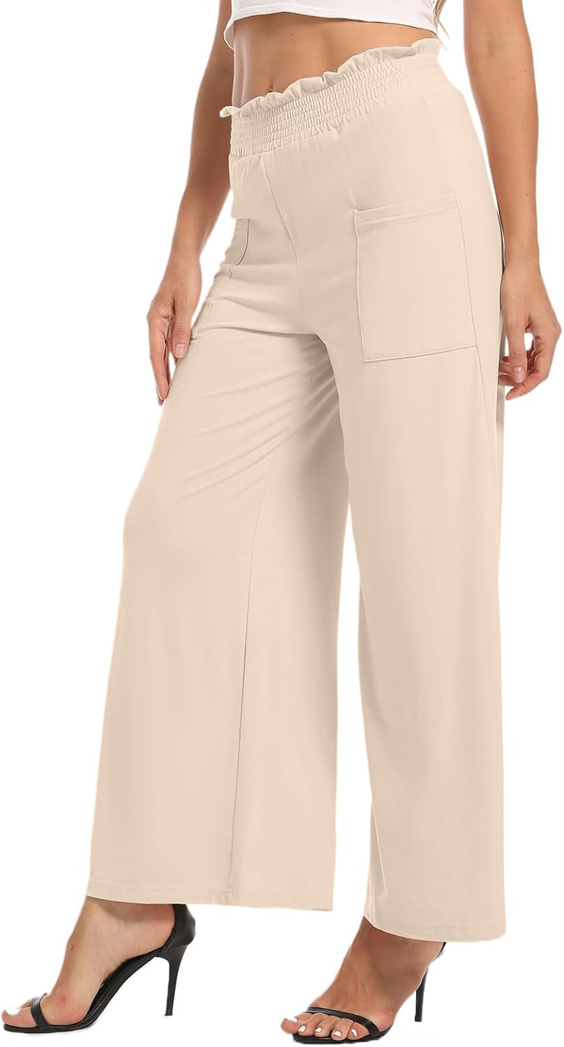 sandbank Wide Leg Pants for Women High Waist Palazzo Pants 2024 Long Dress Pants Trousers with Pockets - Image 4