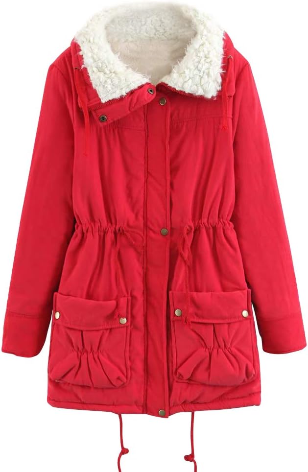 ACE SHOCK Women's Plus Size Winter Coats Faux Fur Lined Quilted Jackets Fashion Winter Parka
