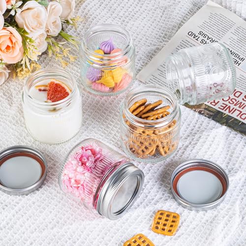 Image of Amzcku 8 oz Vintage Mason Jars with Lids, Regular Mouth Canning Jar, Safe For Storage, Canning, Pickling, Preserving, Fermenting, DIY Crafts & Decor 12 Pack