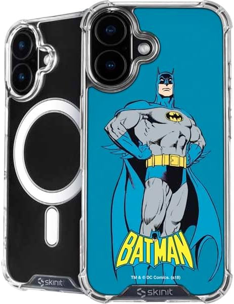Skinit Phone Case Compatible with MagSafe iPhone 17 - Officially Licensed DC Comics Batman Vintage Action Pose Design