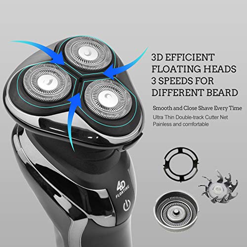 Ceenwes Electric Razor for Men 2 in 1 Rechargeable Electric Shaver Cordless Hair clippers Beard Trimmer Waterproof Wet & Dry Rotary Shavers