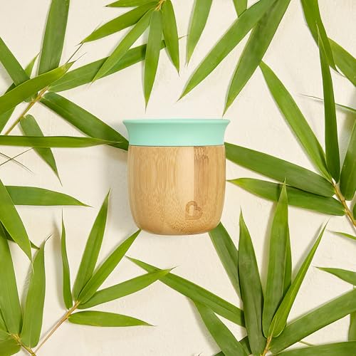 Image of Munchkin Bambou 5Oz Open Training Cup For Babies And Toddlers, Non-Toxic Bamboo And Food-Grade Silicone, 150 ML, Brown