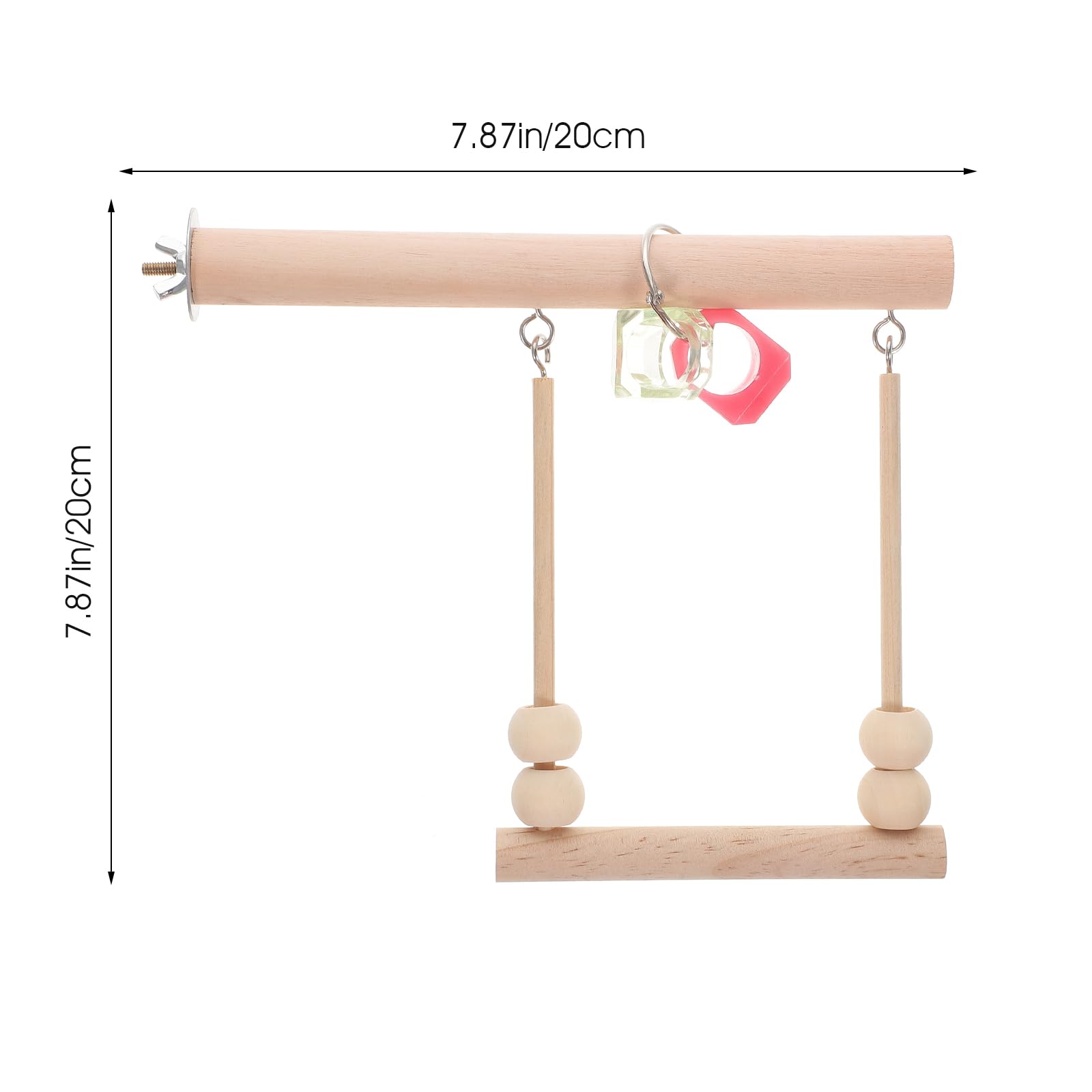 balacoo 1set Wooden Bird Swing Toy for Parrots Durable Suspended Perch Wear-Resistant Bird Accessory Fun Chewing Toy for Parakeets Cockatiels Attractive Design