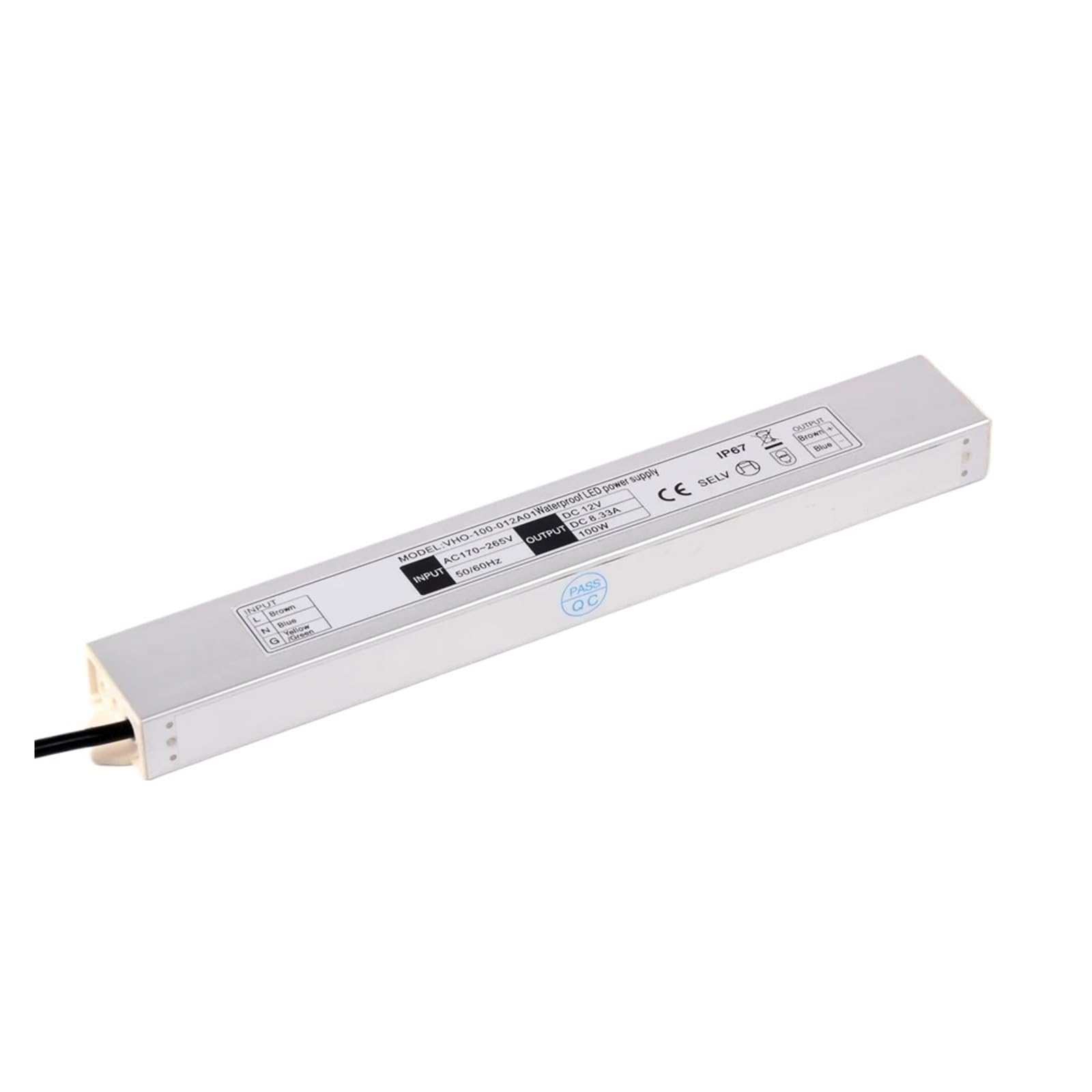 Trasformatore di Illuminazione Impermeabile IP67 CA 110 V/220 V a CC 12 V/24 W/20 W/36 W/100 W Alimentatore a commutazione Driver LED(12V,100W)