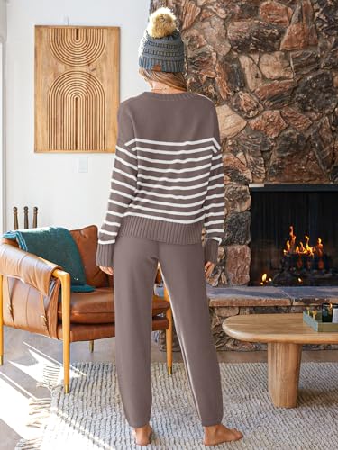 Image of LILLUSORY Womens Cardigan Pants Sets 2 Piece Slouchy Sweater Loungewear
