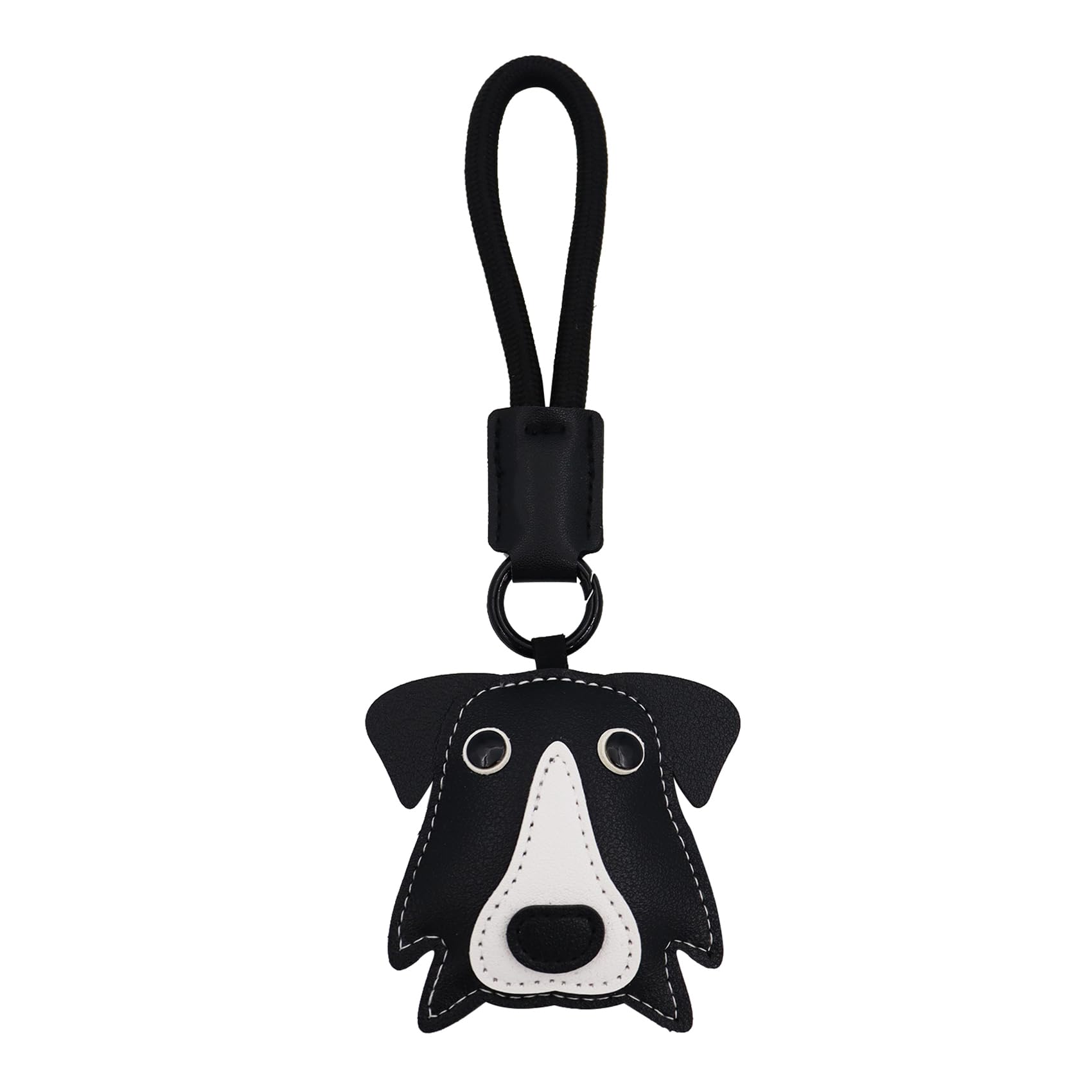 Elechobby Soft Leather Dog Keychain,Cute Cartoon Animal Keyring,Border collie,Beagle,Schnauzer,Poodle,Faldou,Husky Keychain