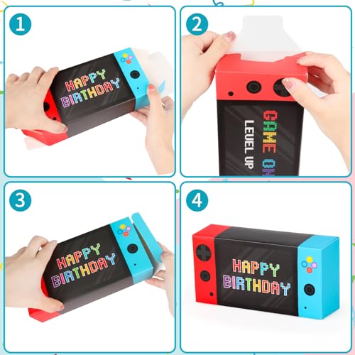 Adecortalk VIDEO GAME PARTY FAVOR BAGS Video Game Party Favor Boxes - 16 Pcs Game On Theme Gifts Boxes For Boys Kids Video Game Birthday Party Decorations Video Game Controller Shape Gift Boxes Supplies Goodie Boxes Supplies Party Supplies thumb #2