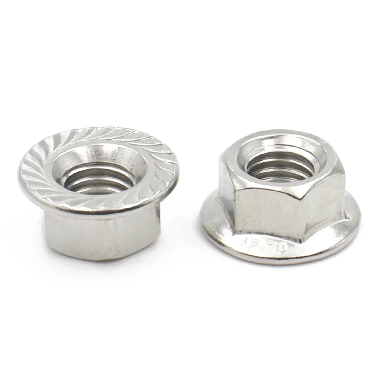 Nakrętki zabezpieczające z kołnierzem sześciokątnym ząbkowanym | Stali nierdzewnej 304(M14 (10pcs))