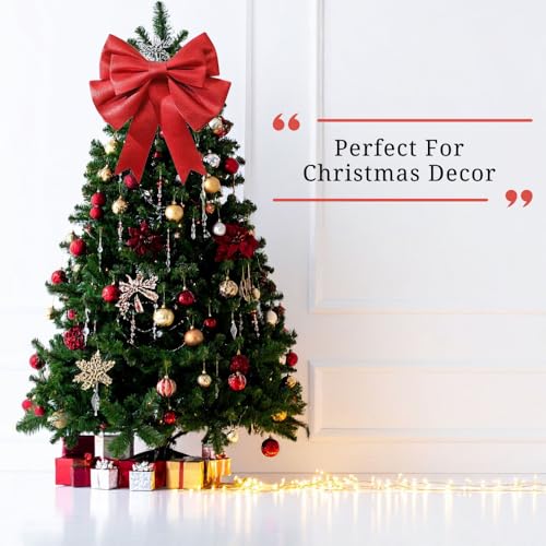 Image of OASIS Valentine's Day Decorative Red Gift Bow | DIY Festive Ribbon Bow for Gift Packing, Car Decoration, Home, Party, Wedding, Anniversary, Valentine Romantic Decor (50 x 60 cm)