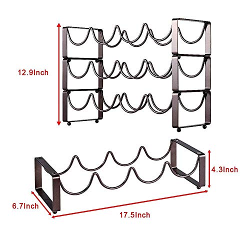 Soporte apilable para 12 botellas de vino negro mate miniatura 6