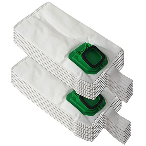 DLS 12 Sacchi/Sacchetti (Microfibra) per aspirapolvere Vorwerk Folletto Kobold VK 140, 150, VK140, VK150, Bianco, Piccolo