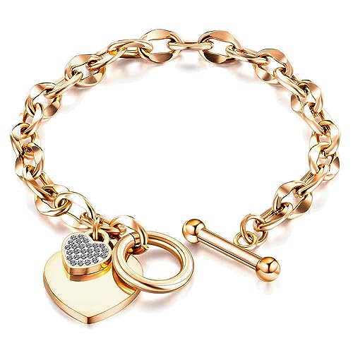 JUPPE Silver Titanium Steel Engraved Bracelet Personalized Proverbs 4:23 Bangle Gift for Women Girls