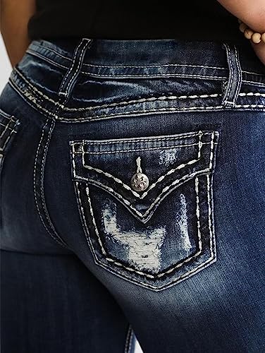 Flamingals Women's Capri Jeans Curvy Skinny Stretchy Butt Lifting Jeans Ripped Denim Jeans4