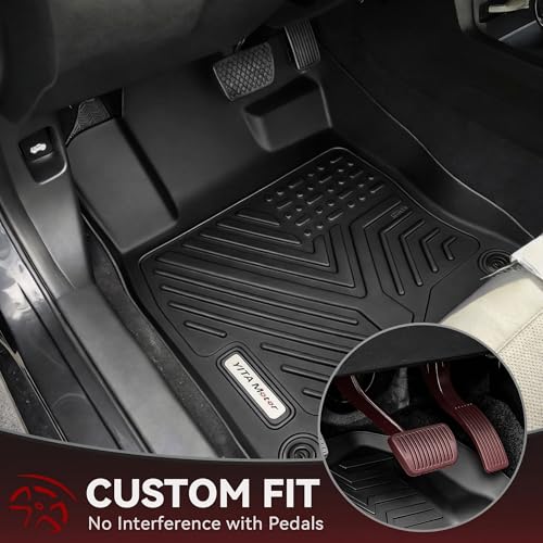 Image of YITAMOTOR Floor Mats & Cargo Mats Fit for 2016-2021 Honda Civic Sedan | Not for Hatchback /Coupe, TPE All Weather Floor Liner for Honda Civic, 1st & 2nd Rows, Black
