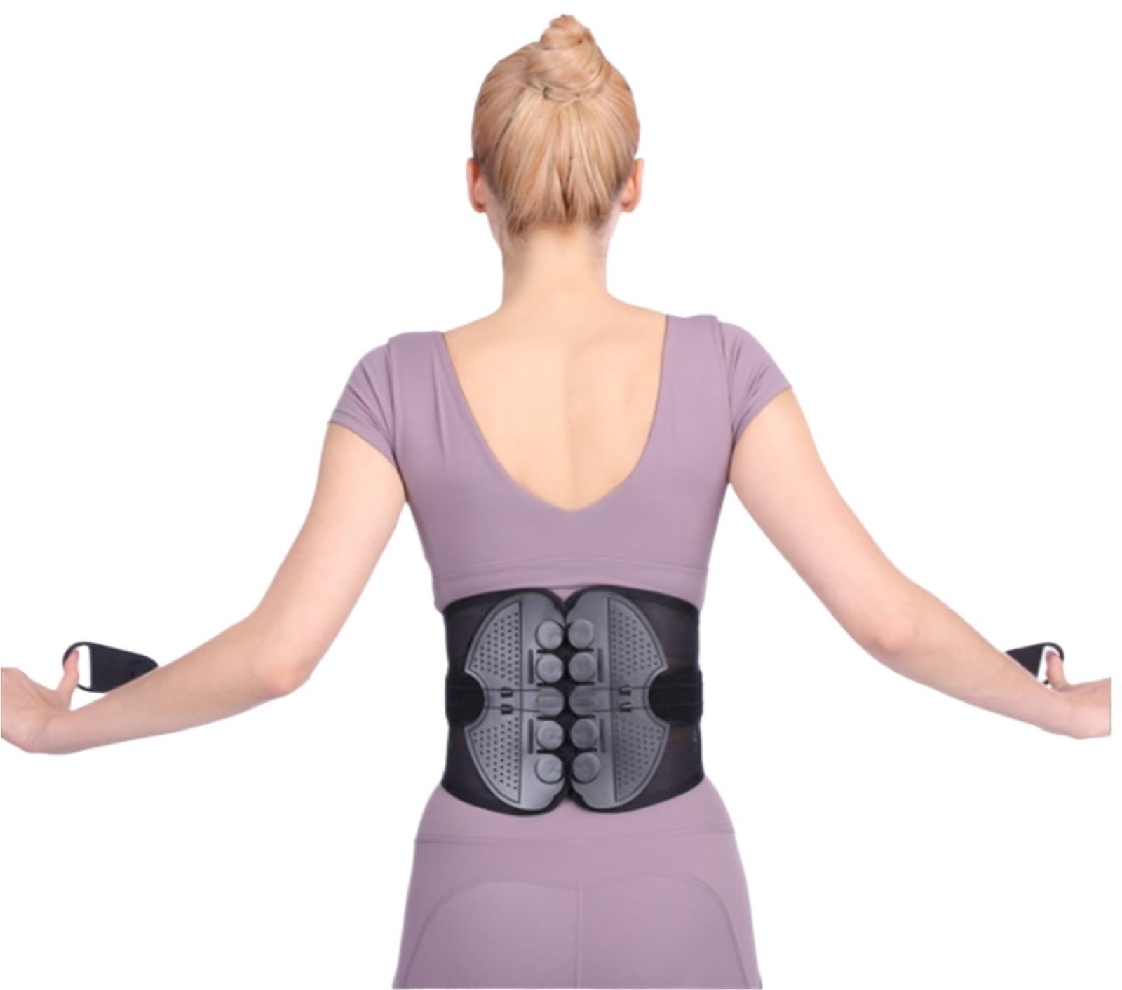 MMRTDJDR Fitness pas wyszczuplający podparcie pleców z poduszką masującą pas biodrowy z siatką powietrzną sportowy pas kształtujący sylwetkę unisex wyszczuplający brzuch Cincher