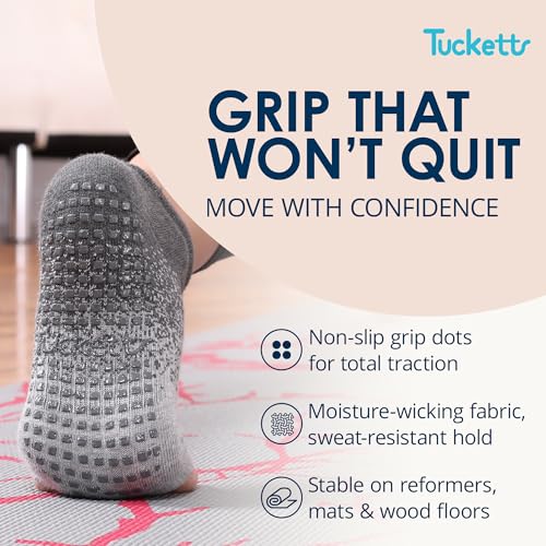 Image of Yoga Socks for Women Non Slip, Toeless Non Skid Sticky Grip Sock - Pilates, Barre, Ballet