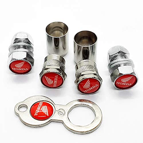 KIT Parafuso De Placa + Bico Antifurto Capa Cromado - MOTO HONDA VERMELHO