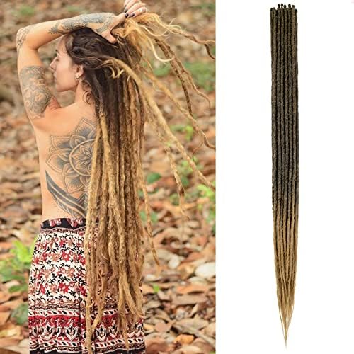 Long Dreadlocks Extenisons 36" 10 Strands Synthetic Dreadlock Extensions Reggae Crochet Dreads Extensions Fake Blonde Dreads Hip-Hop Loc Style Soft Faux Locs Extensions For Women/Men,#M1B/27