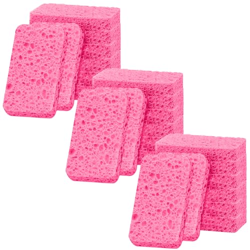 Image of 24 - Pack Non-Scratch Scrub Sponges - Sponges for Dishes and Washing Dishes, Cleaning Sponges for Kitchen Home and More（Pink）