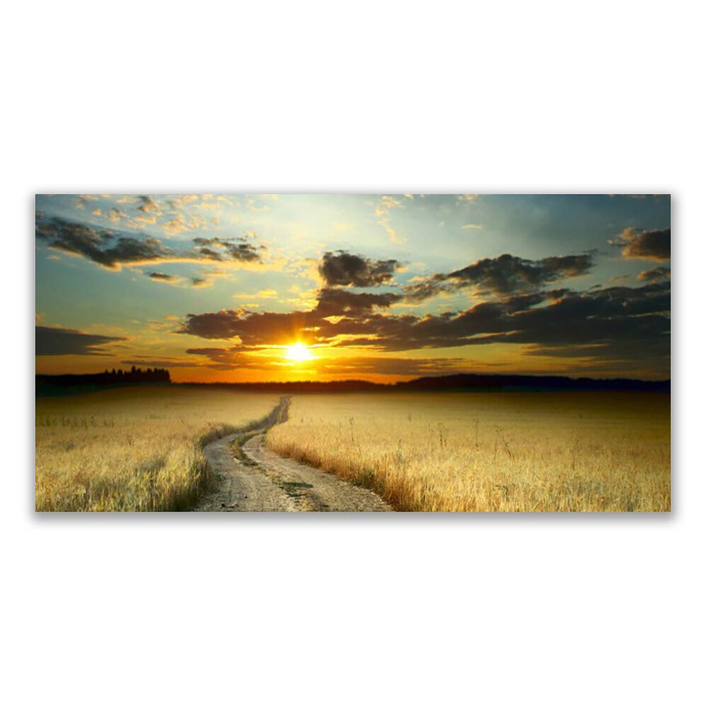 Tableau en verre acrylique 120x60cm plastique imprimés décoration murale paysage meadow