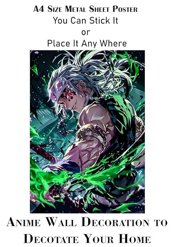 Image of NIJUKA Anime Printed A4 Size Metal sheet Poster For Home And Room Decoration | For Anime Art Fans Boys And Girls (Uzui Sound Hashira)