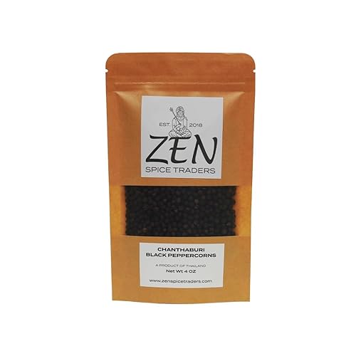 Chanthaburi - Granos de pimienta negra | Granos de pimienta tailandeses raras | 4 onzas (paquete de 1)