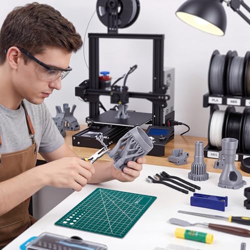 Image of YEETIN 45 Pieces 3D Printer Tools Kit, 3D Printing Accessory Includes Deburring Tool, Digital Caliper, Art Knife Set, Tube Cutter, Storage Bag Suitable for 3D Print Removing, Cleaning, Finishing