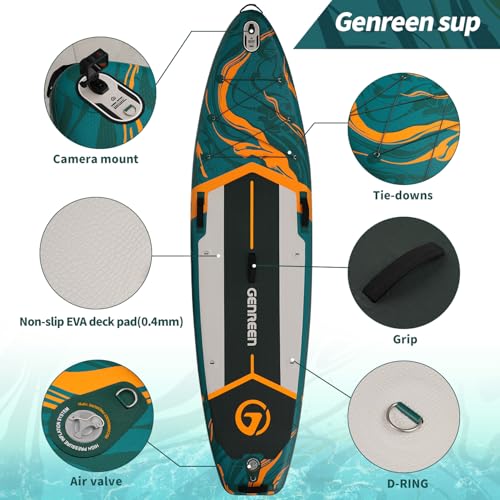Image of Paddle Board Stand up Paddle Board (Extra Large 11'*33 /34 inch) Newly Improved 2 Side Layers 450LBS Quality Inspectionx5 paddleboards Fishing Family Pet Friendly