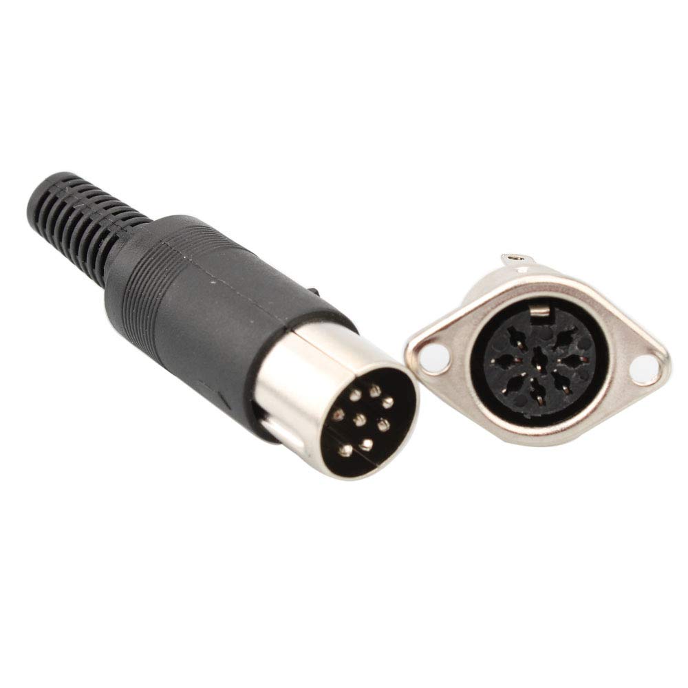 Connettore a spina maschio DIN 8 pin per audio e video, nero