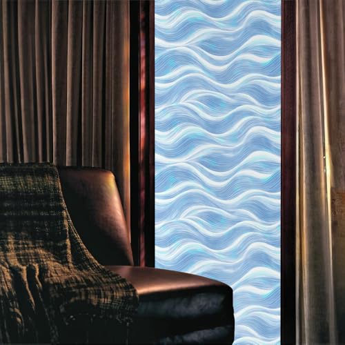 Vinilo decorativo adhesivo 15.7x118 pulgadas Blanco Azul miniatura 2