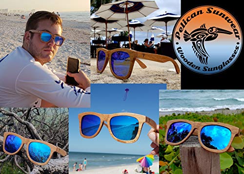 Image of Wood Sunglasses | Polarized | Vintage Wooden Frame | 100% UVA /UVB Protection | Bamboo Case | Men Women
