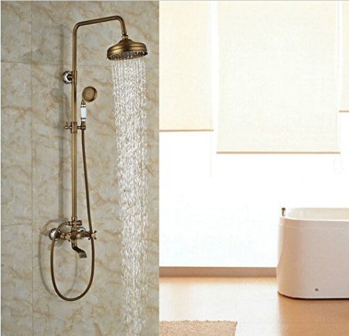 Ensemble de douche apparent haut de gamme en laiton antique Gowe double levier