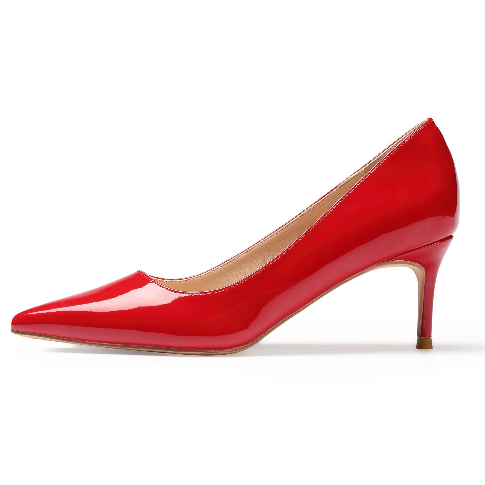 GENSHUO Escarpins à Talons Bas pour Femmes Talons Aiguilles Élégants à Bout Pointu 6CM/2,36 Pouces Chaussures à Talons Hauts pour Le Travail de Mariage en Soirée