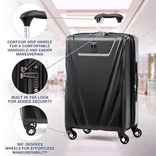 Travelpro Maxlite 5 Hardside Lightweight Expandable Luggage, Black, Carry-On 21-Inch