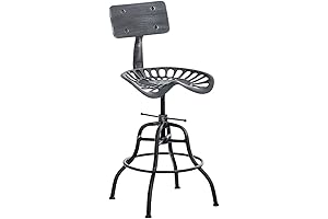 Diwhy Industrial Design Metal Adjustable Height Backrest Chair Vintage Tractor Saddle Bar Stool
