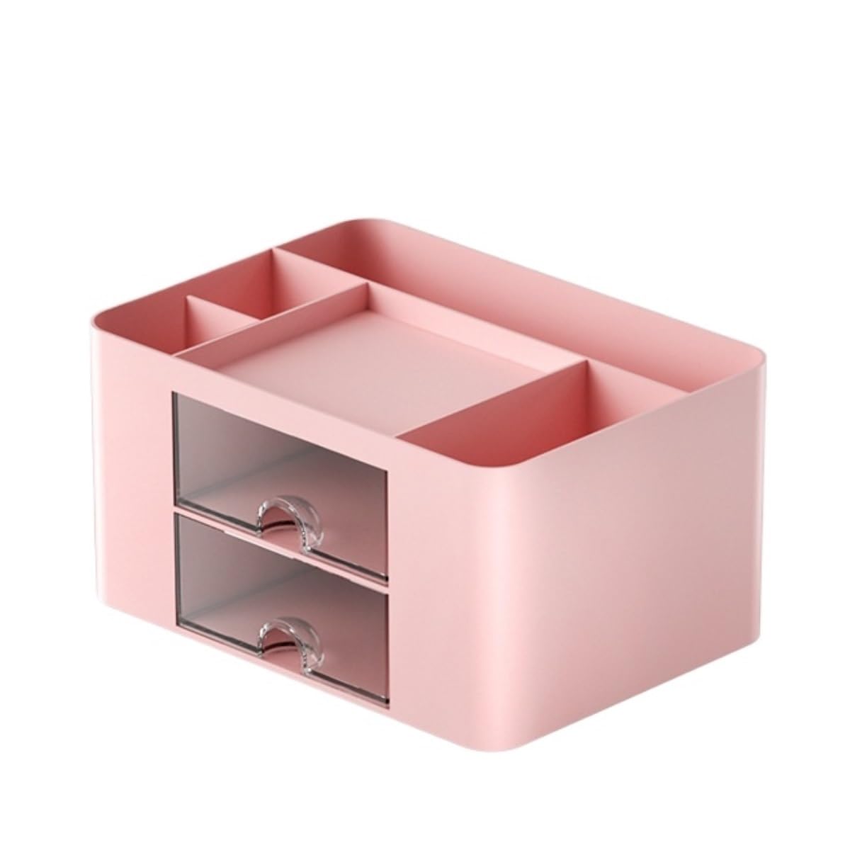 Stifteköcher Stifte Halter Stifthalter Aus Kunststoff Mit 2 Schubladen, Schreibtisch-Caddy For Büro- Und Künstlerbedarf Schreibtisch-Organizer(Pink)