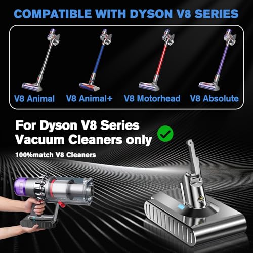 Image of Upgraded 10000mAh 21.6V Replacement for Dyson V8 Animal Battery pack 6 cell 215681 Battery 96783402 967834-05 Compatible with Dyson V8 SV10 Absolute /Motorhead /Fluffy /Animal Vacuum Cleaner with Filters