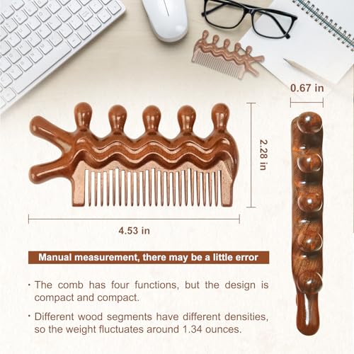 Peine de madera ergonómico para masaje y cabello miniatura 2