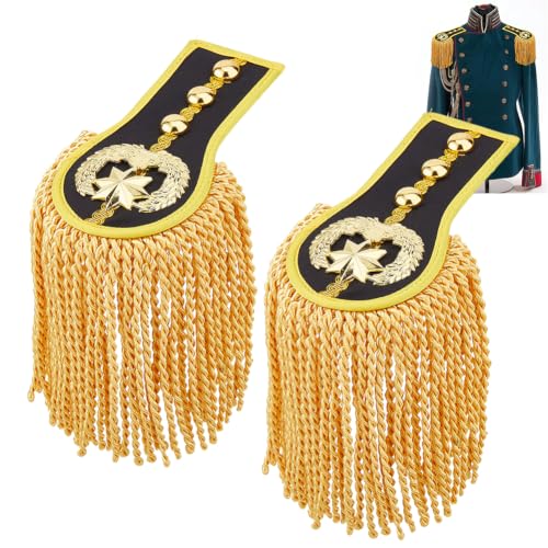 Image of SUPERFINDINGS 2 Pcs Shoulder Epaulettes Fashion Tassel Shoulder Badge Detachable Tassel Chain Punk Fringe Jewelry Pins Tassels Chain Shoulders Badge for Men Women Jacket Suit Cosplay,Blue