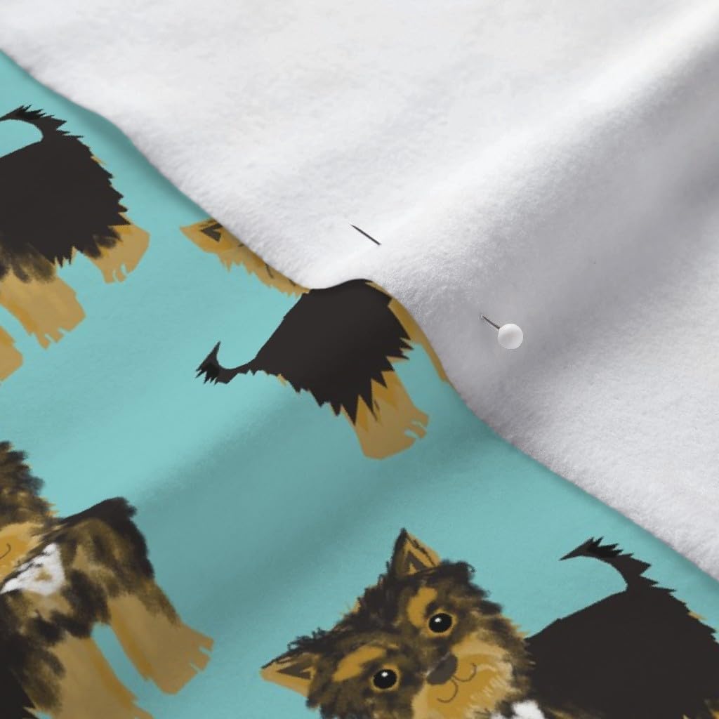 Spoonflower Fabric - Yorkie Yorkshire Terrier Cute Dogs Pets Pet Yorkies Terriers Printed on Polartec(R) Fleece Fabric by The Yard - Sewing Blankets Loungewear and No-Sew Projects