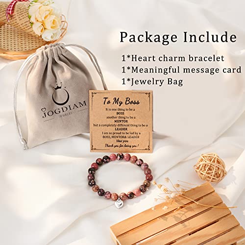 Coworker/Boss/Thank You Gifts for Women Natural Stone Beaded Bracelet for Female 7